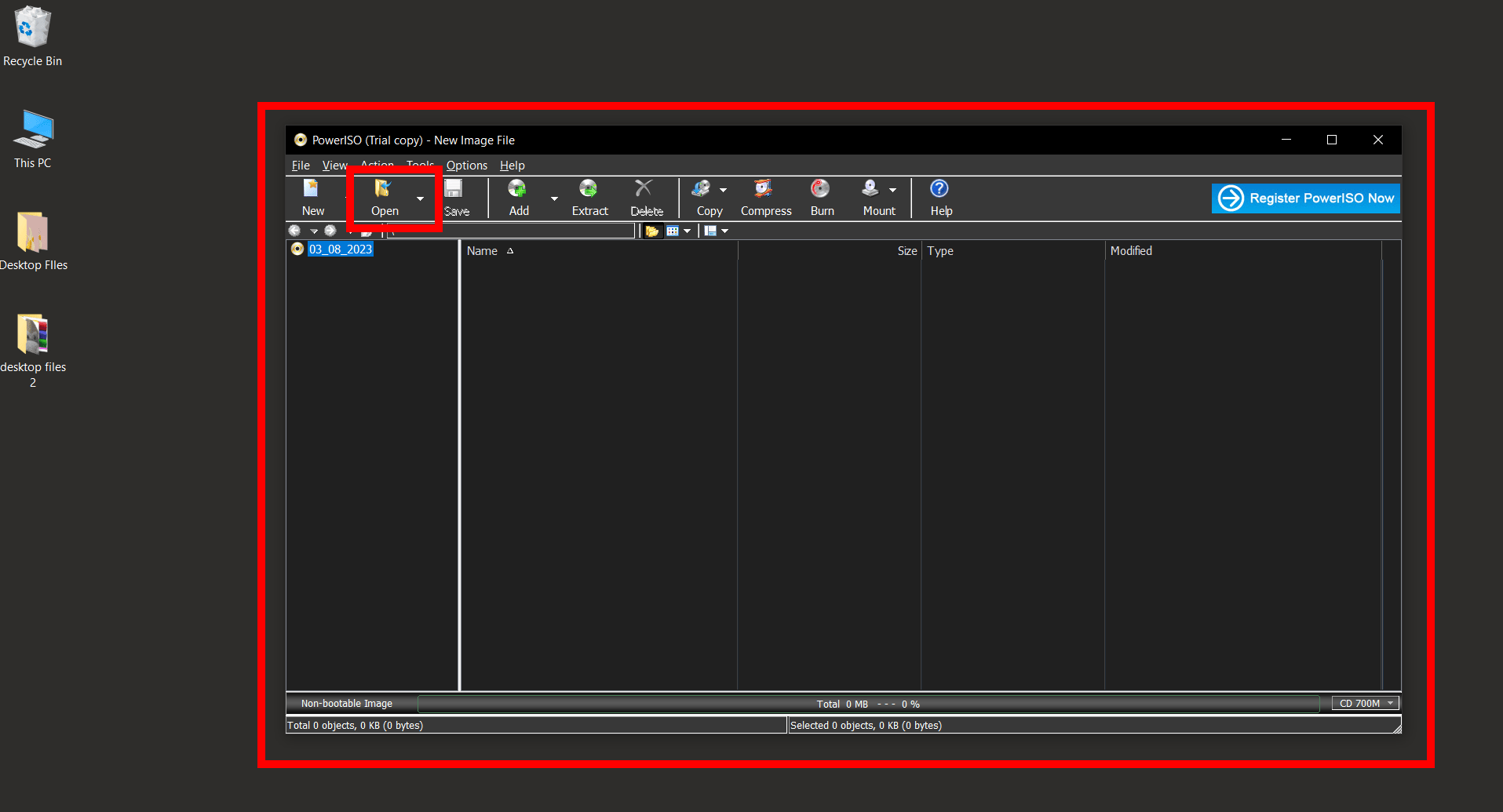 How To Open ISO Files Using PowerISO: Step 4