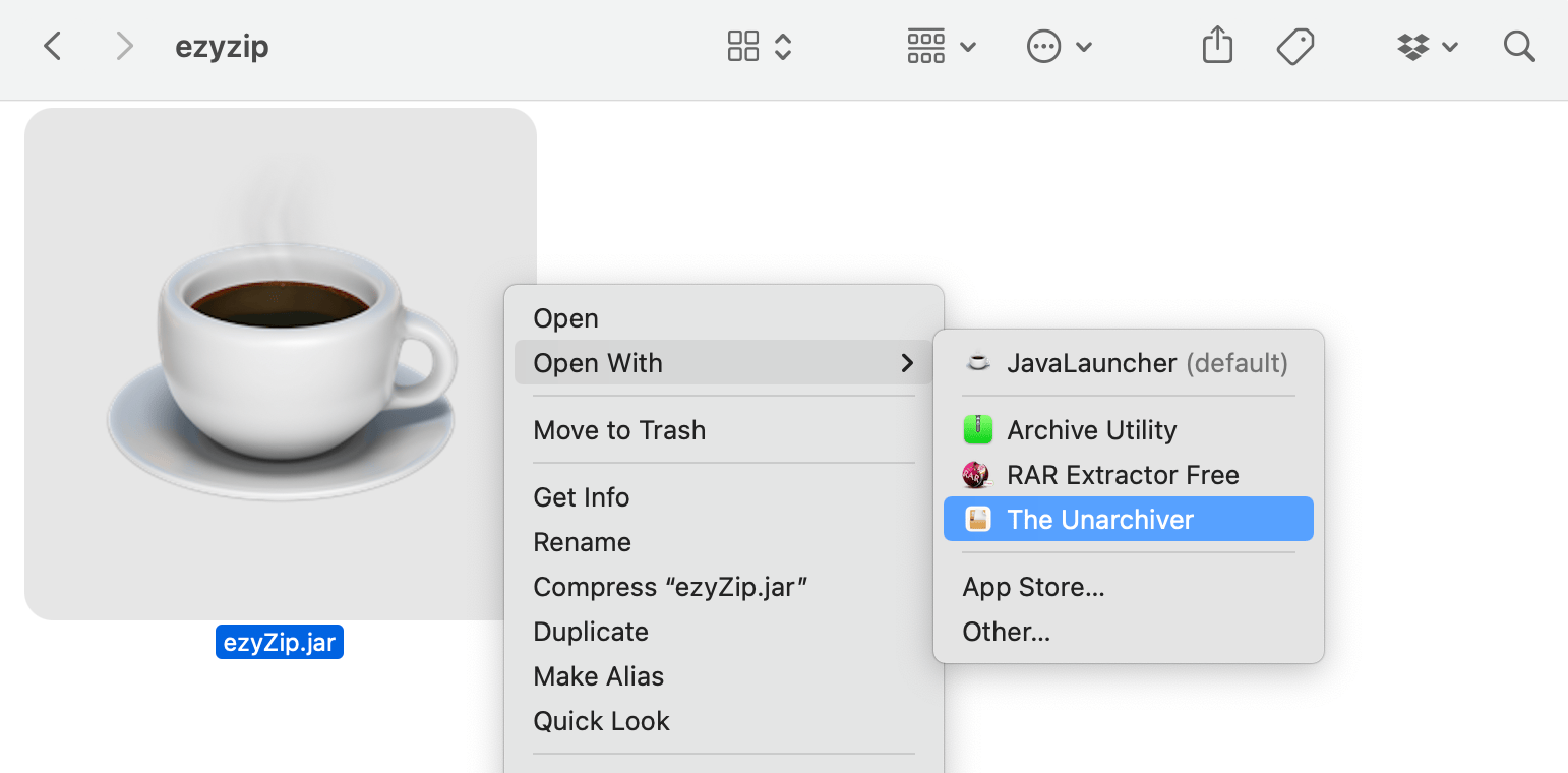 How To Open JAR Files with The Unarchiver: Step 4