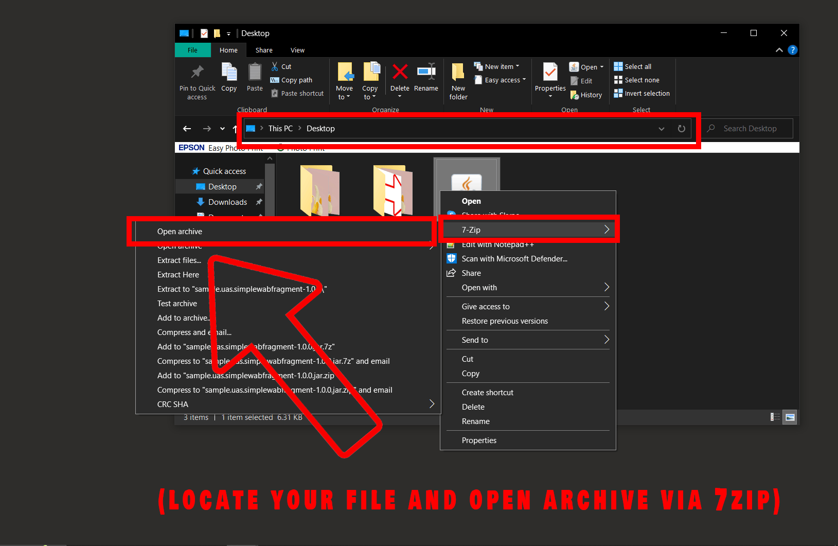 How To Open JAR Files Using a Decompression Tool: Step 3