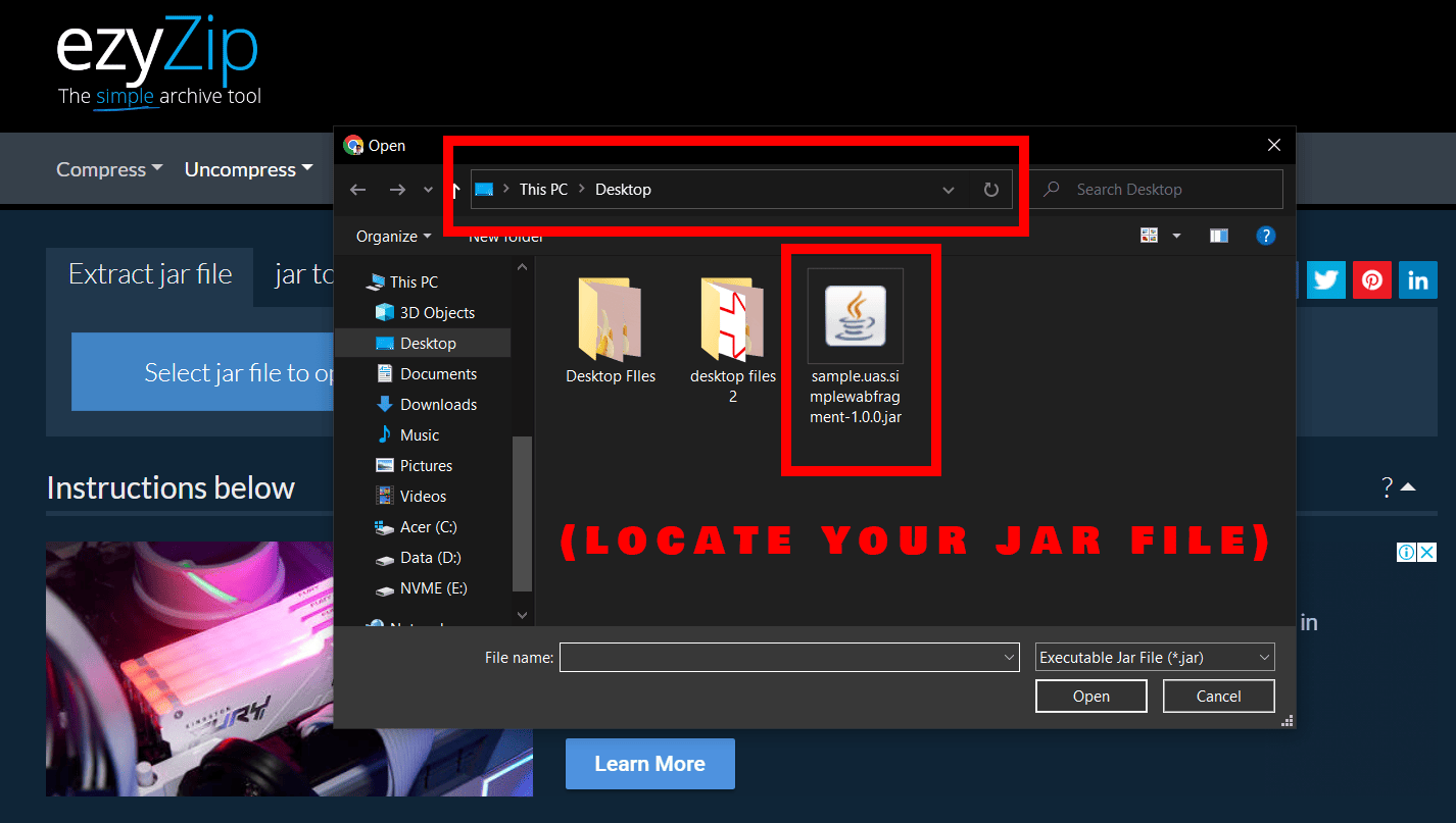 How To Open JAR Files Using Web Browser: Step 2