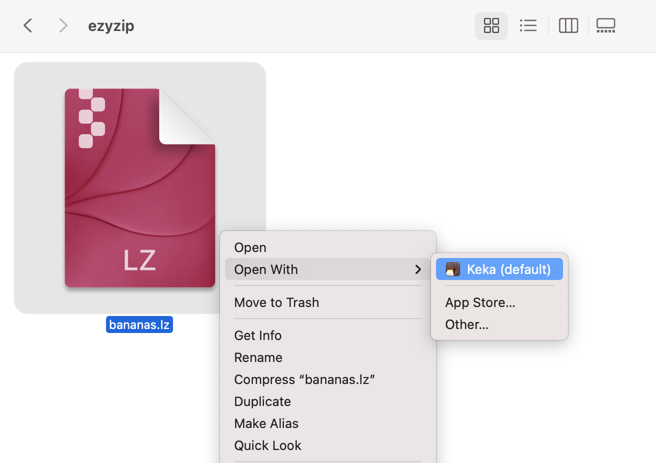 How To Open LZ Files on MacOS Using Keka: Step 3