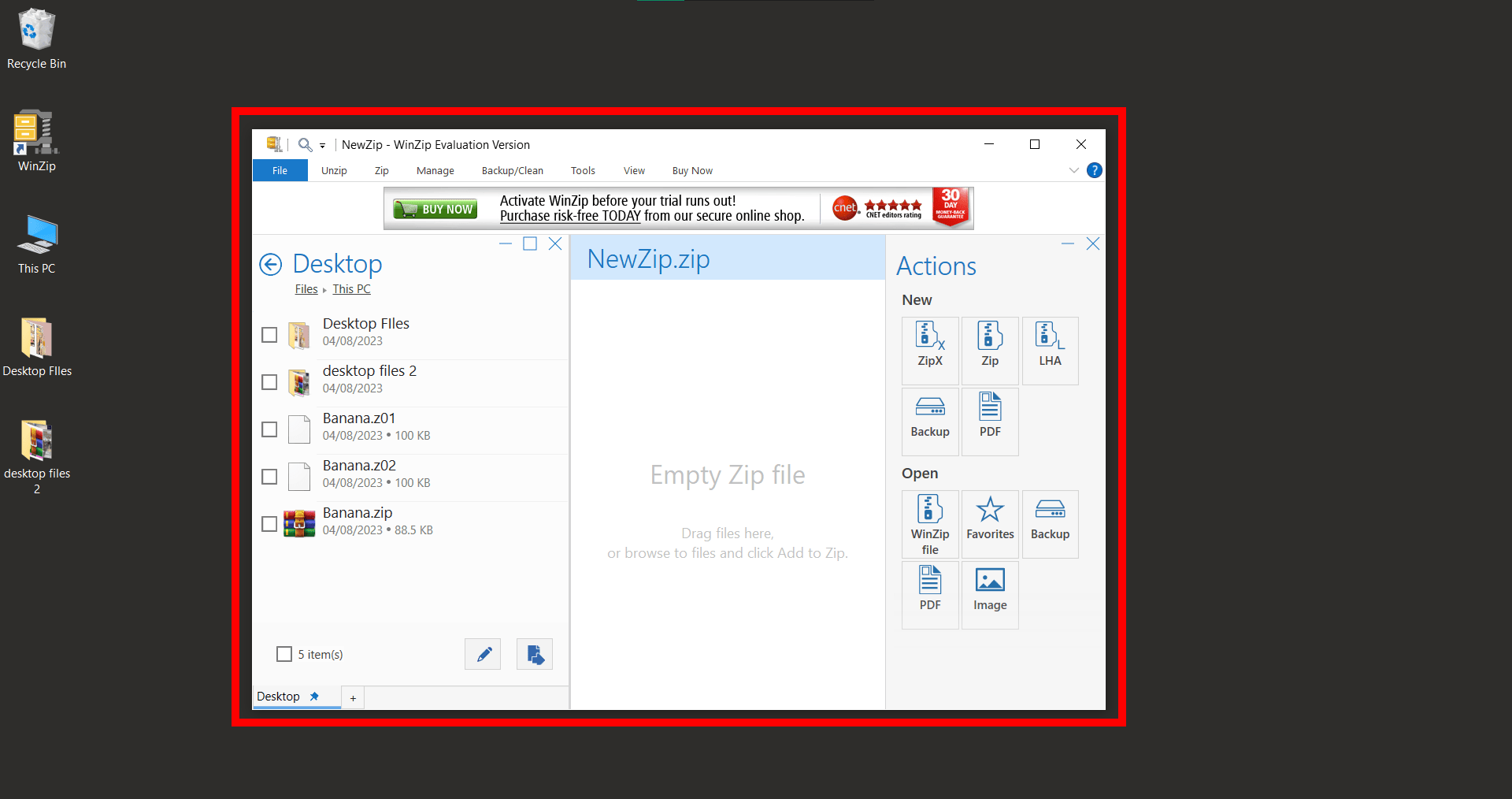 How To Open Multipart ZIP Files Using WinZip: Step 2