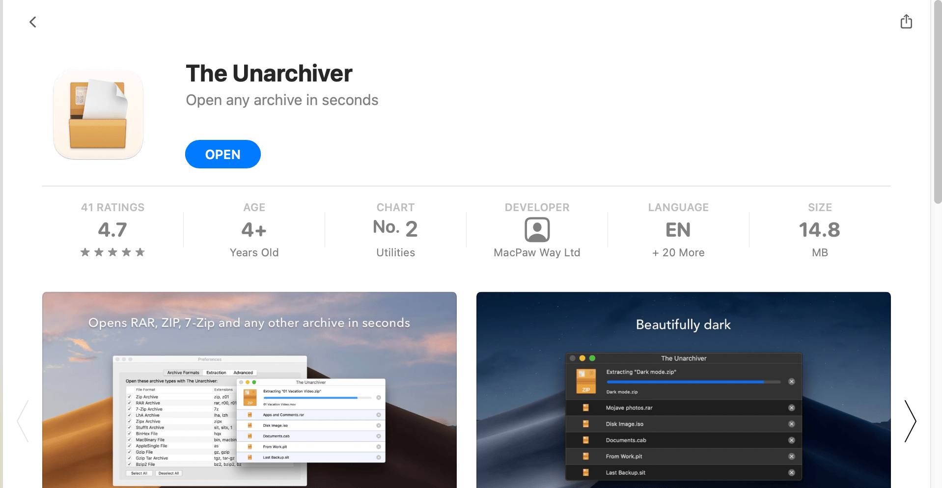 Method 1: Using The Unarchiver: Step 1