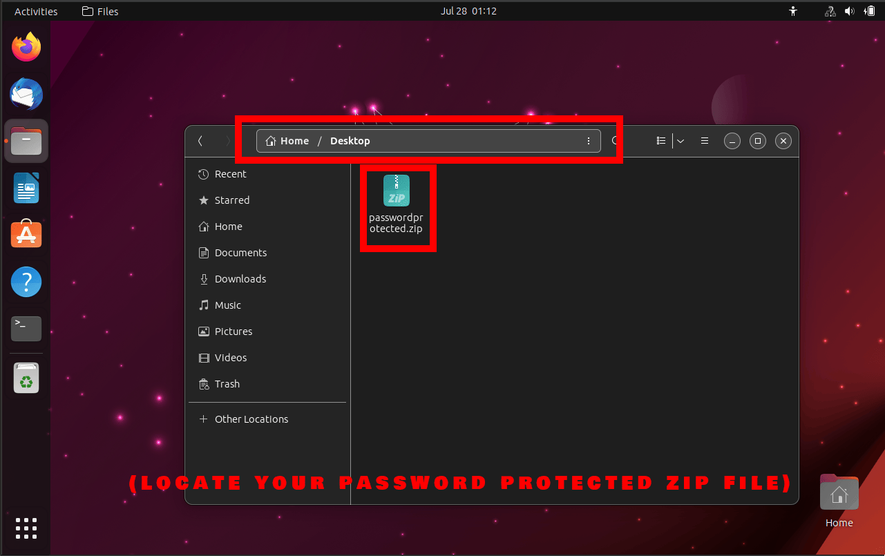 How To Open Password Protected ZIP Files Using Nautilus: Step 2