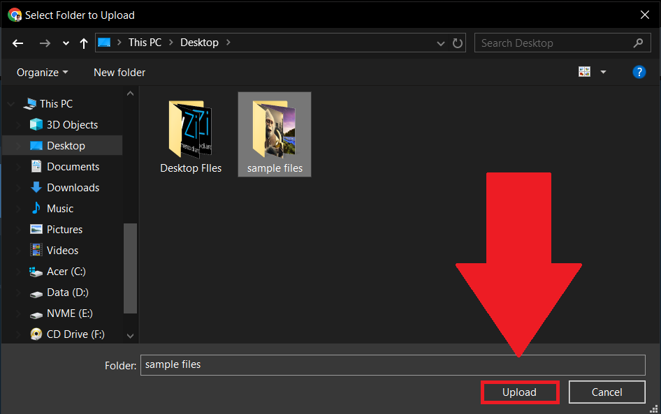 Reduce Folder Size For Upload: Step 2