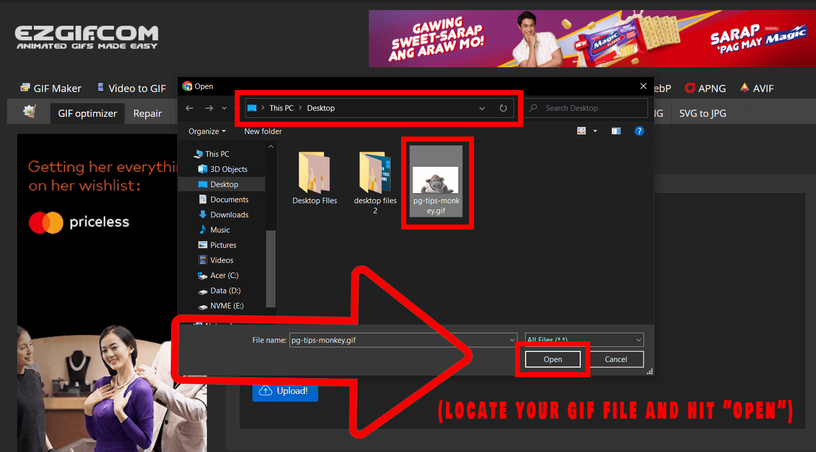 How To Reduce GIF Size Using EzyGif: Step 3