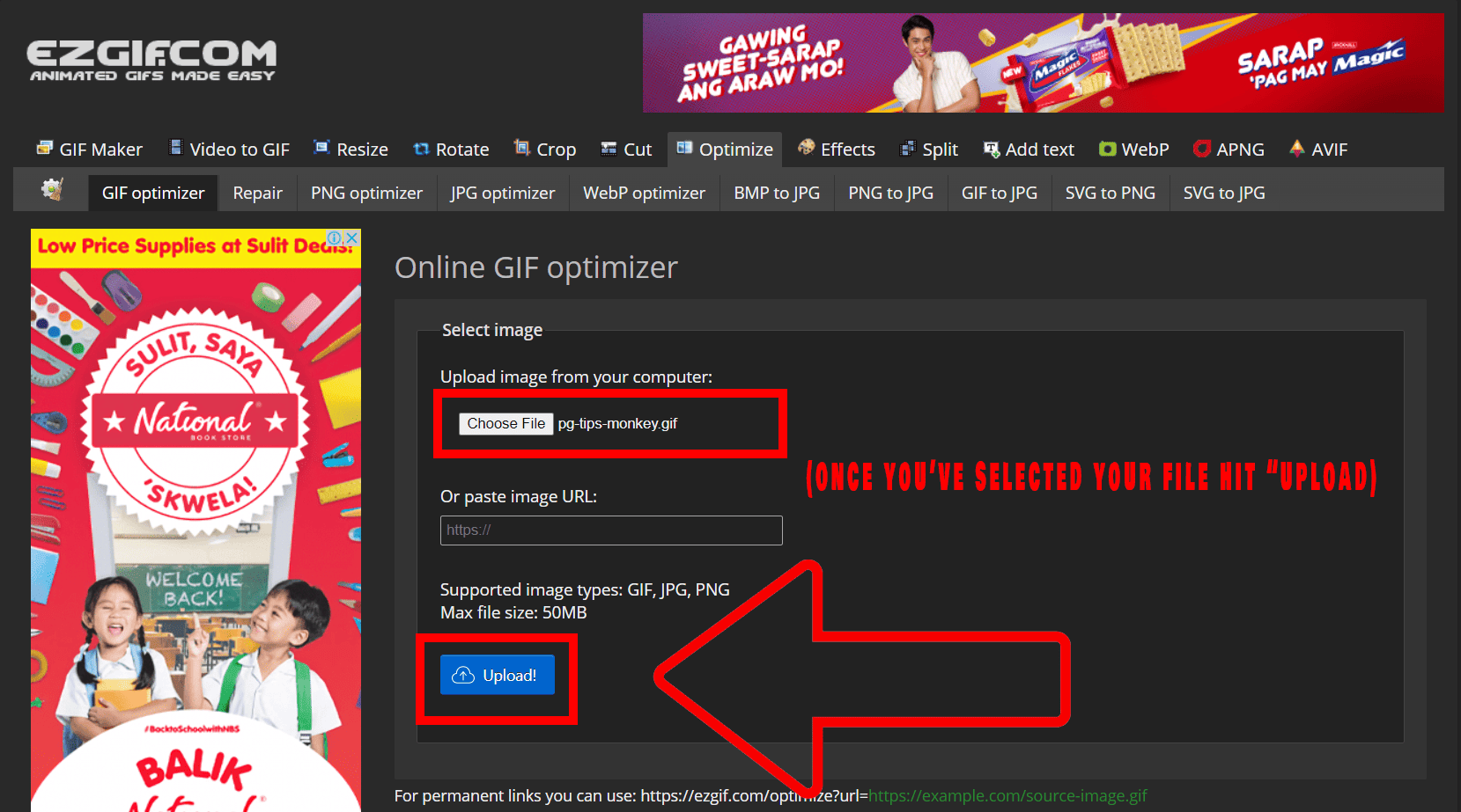 How To Reduce GIF Size Using EzyGif: Step 4