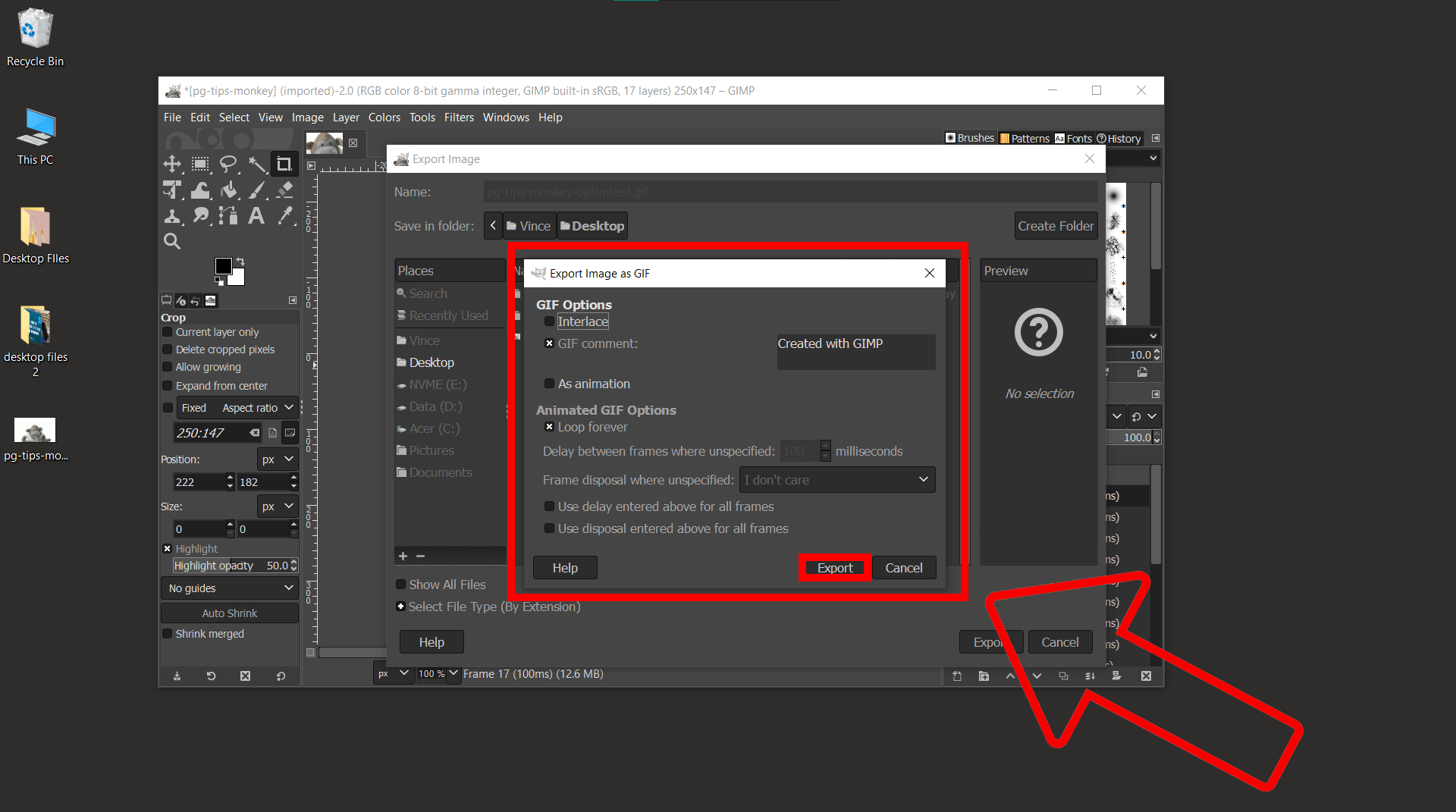 How To Reduce GIF Size Using GIMP: Step 4