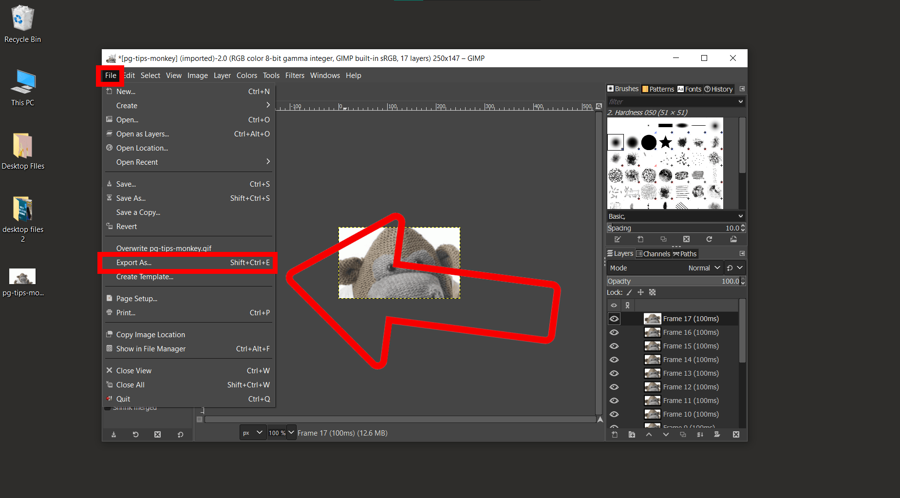 How To Reduce GIF Size Using GIMP: Step 4