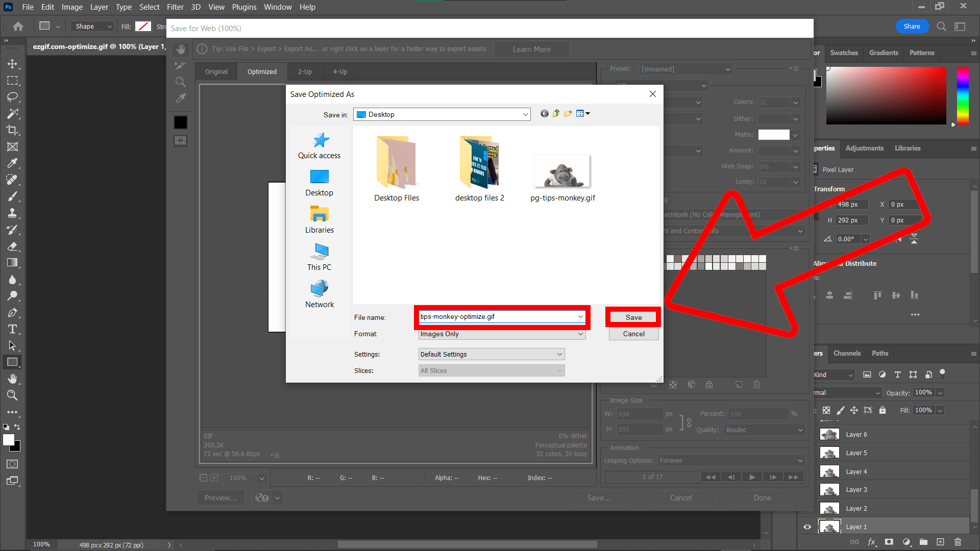 How To Reduce GIF Size Using Photoshop: Step 4