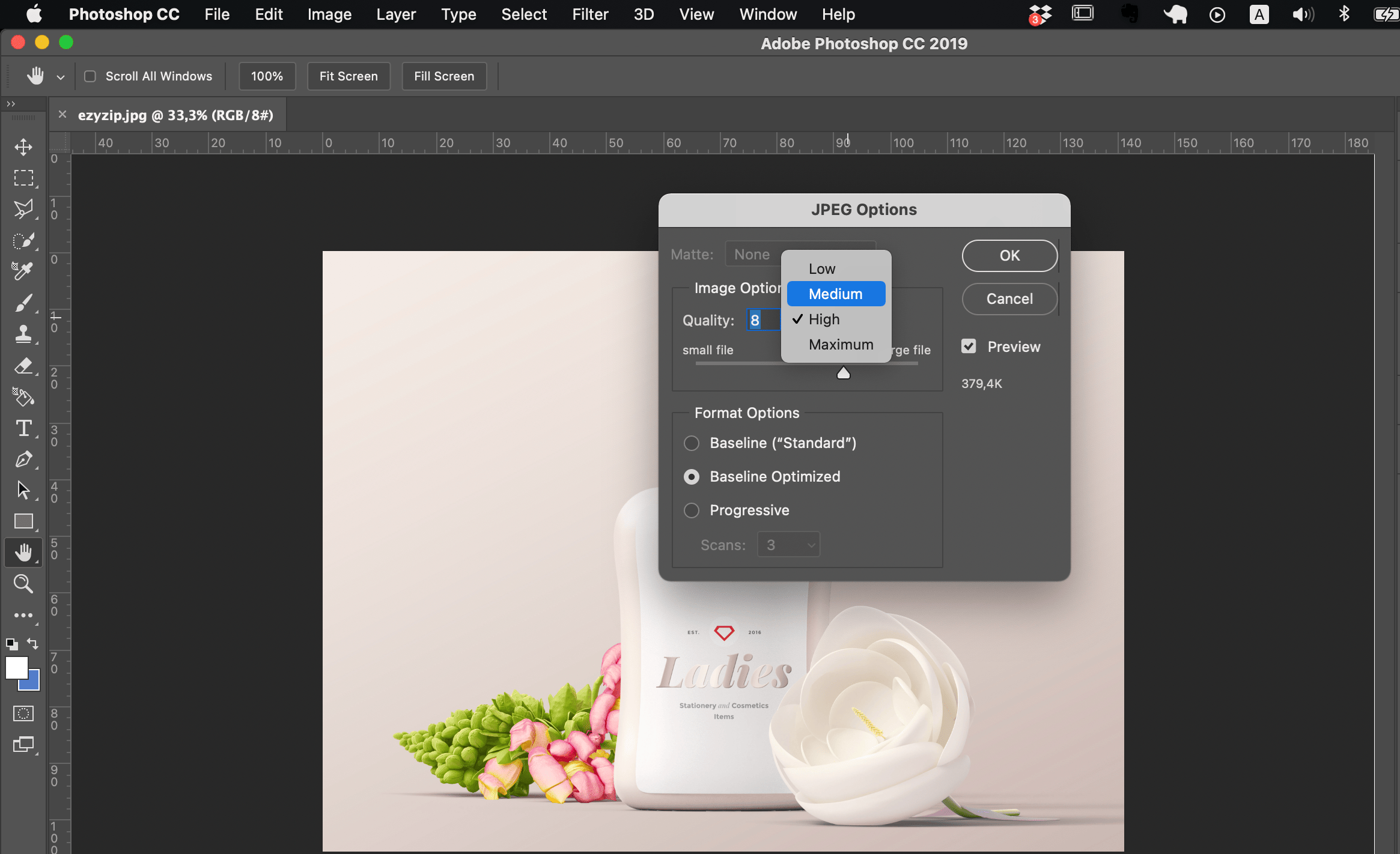 How To Reduce JPEG File Size Using Photoshop: Step 3