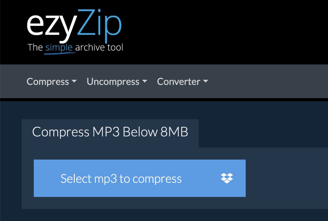 How To Reduce MP3 File Size Using EzyZip: Step 1