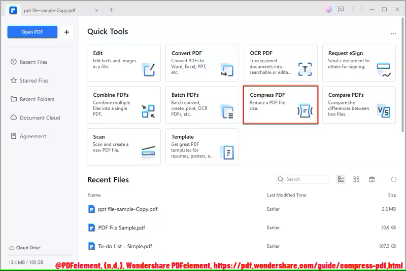 How To Compress PDFs Using PDFelement: Step 3