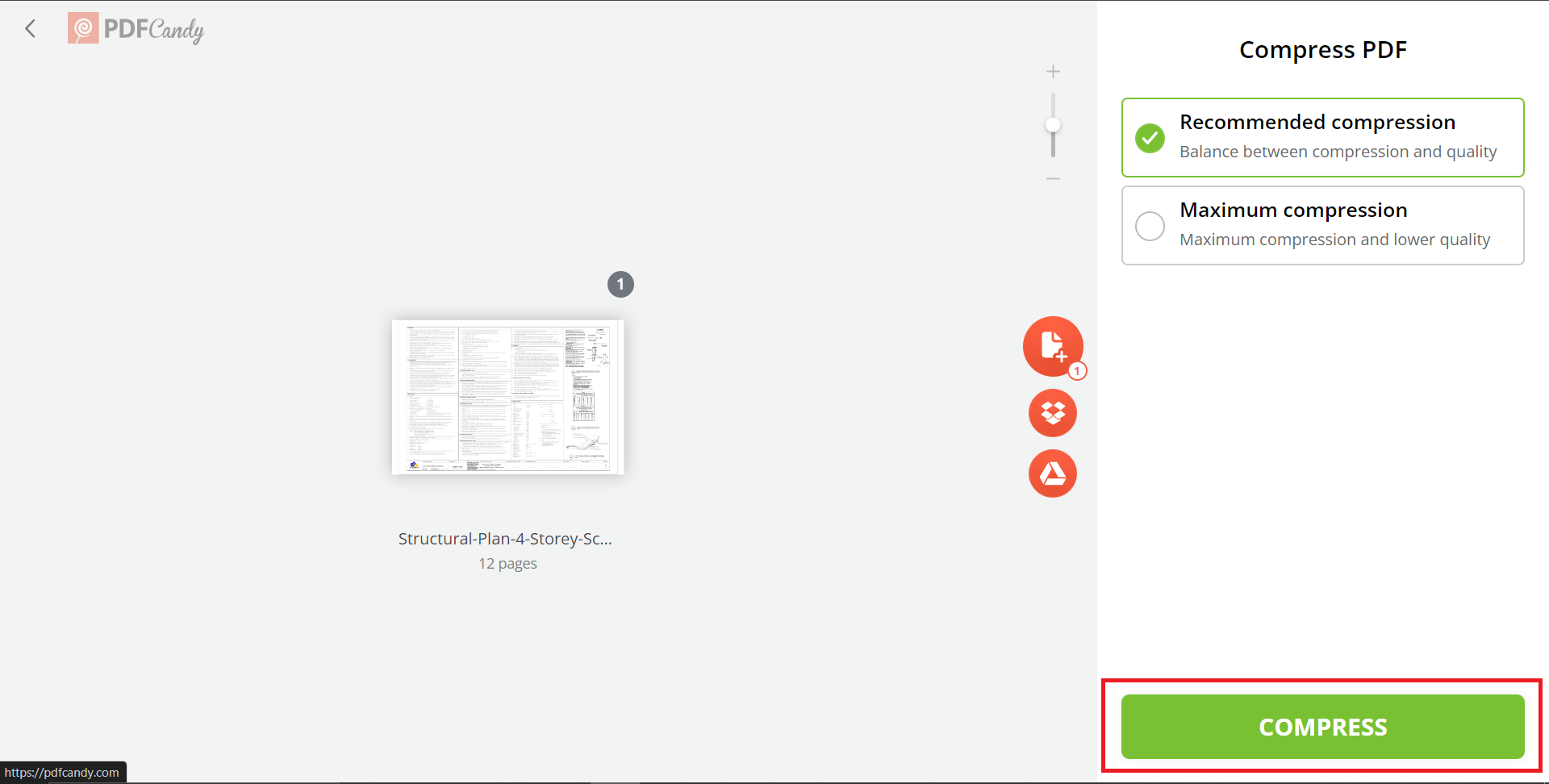 How To Use PDFCandy Online Compressor: Step 3