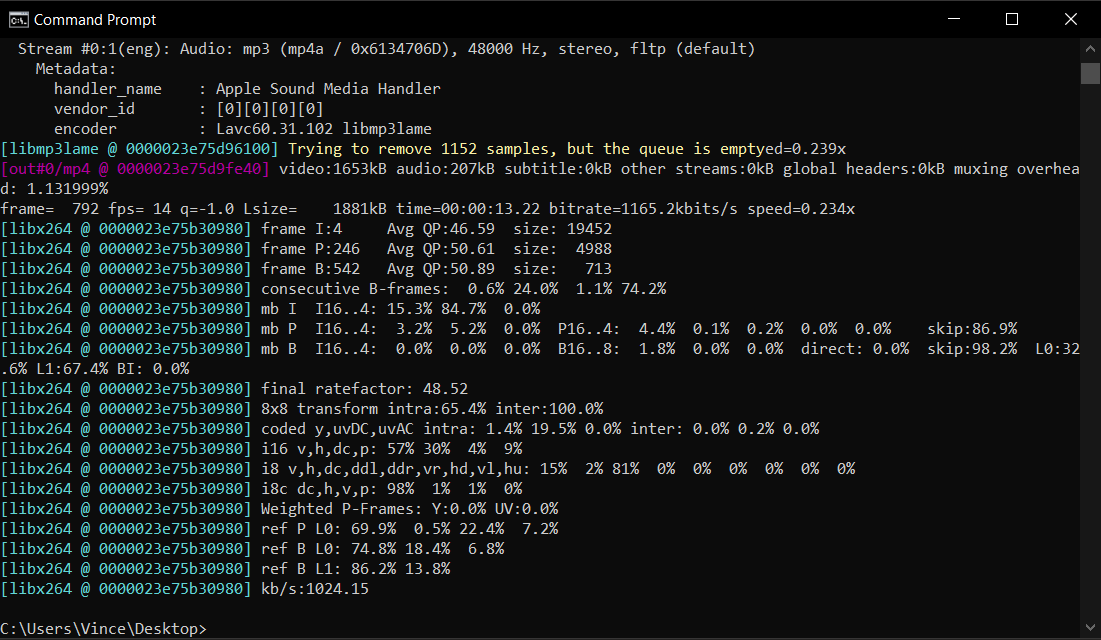 How To Reduce Video File Size Using Command Line with FFMPEG: Step 5