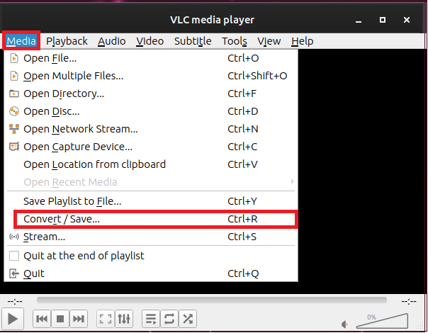 How To Reduce Video Size with VLC on Linux: Step 2