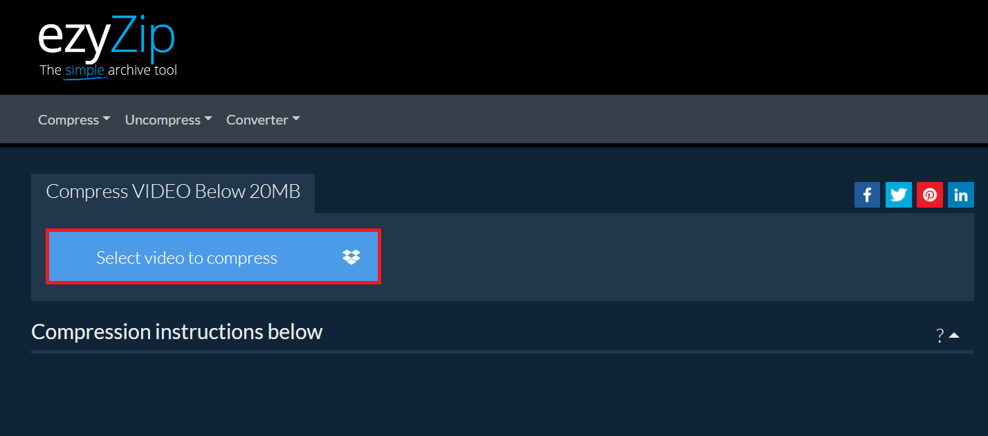 How To Use EzyZip to Compress Your Video Online: Step 2