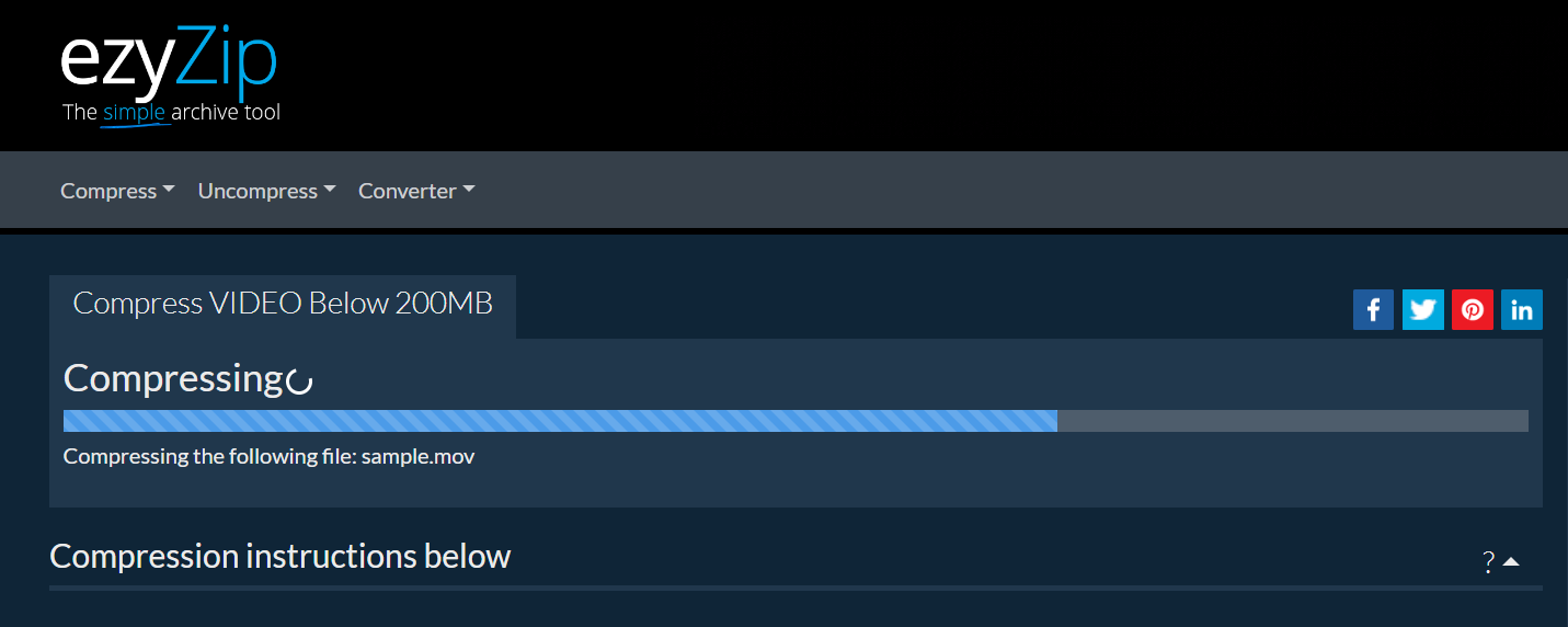How To Use EzyZip to Compress Your Video Online: Step 3