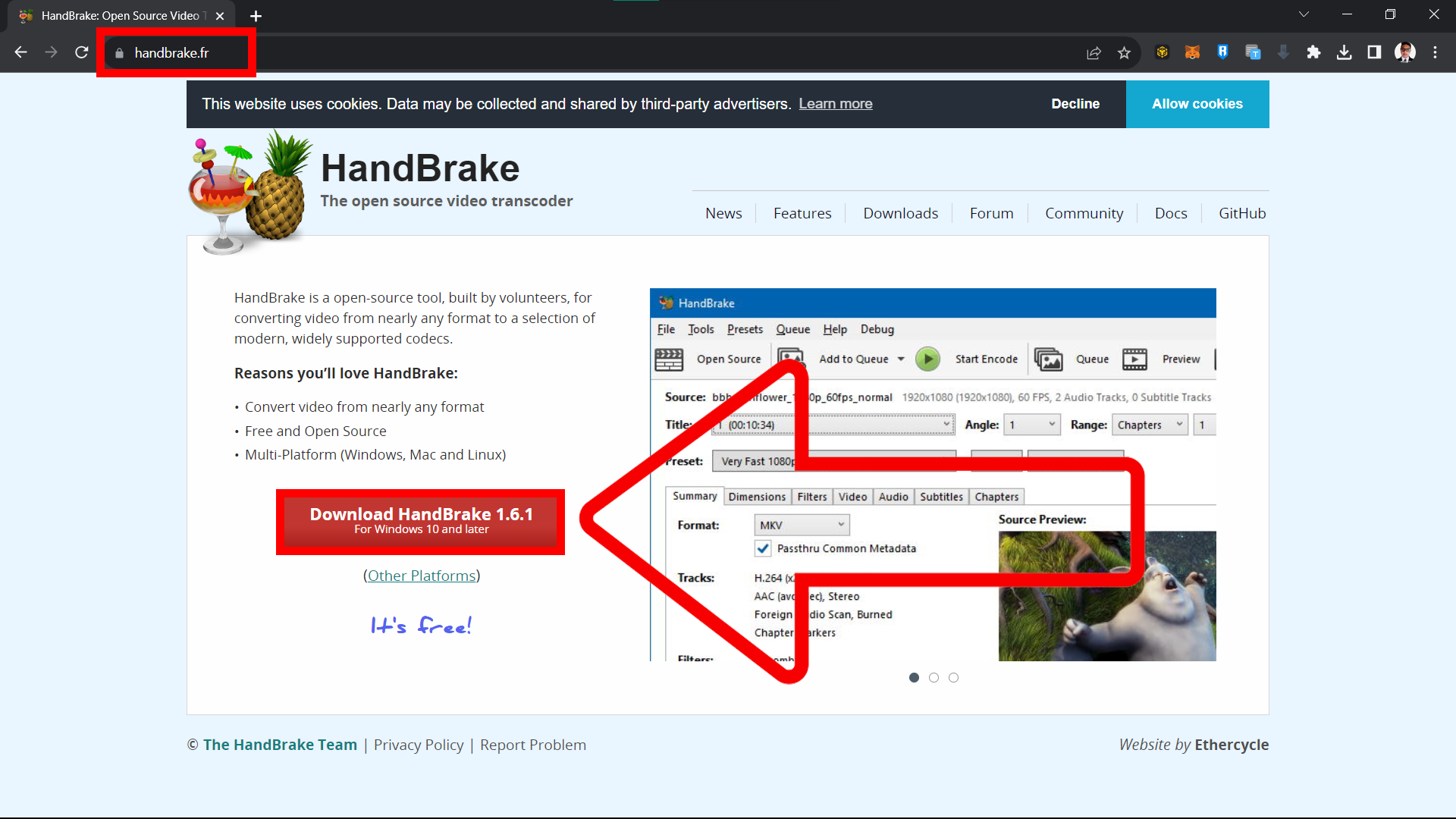 How To Use Handbrake on Windows: Step 1