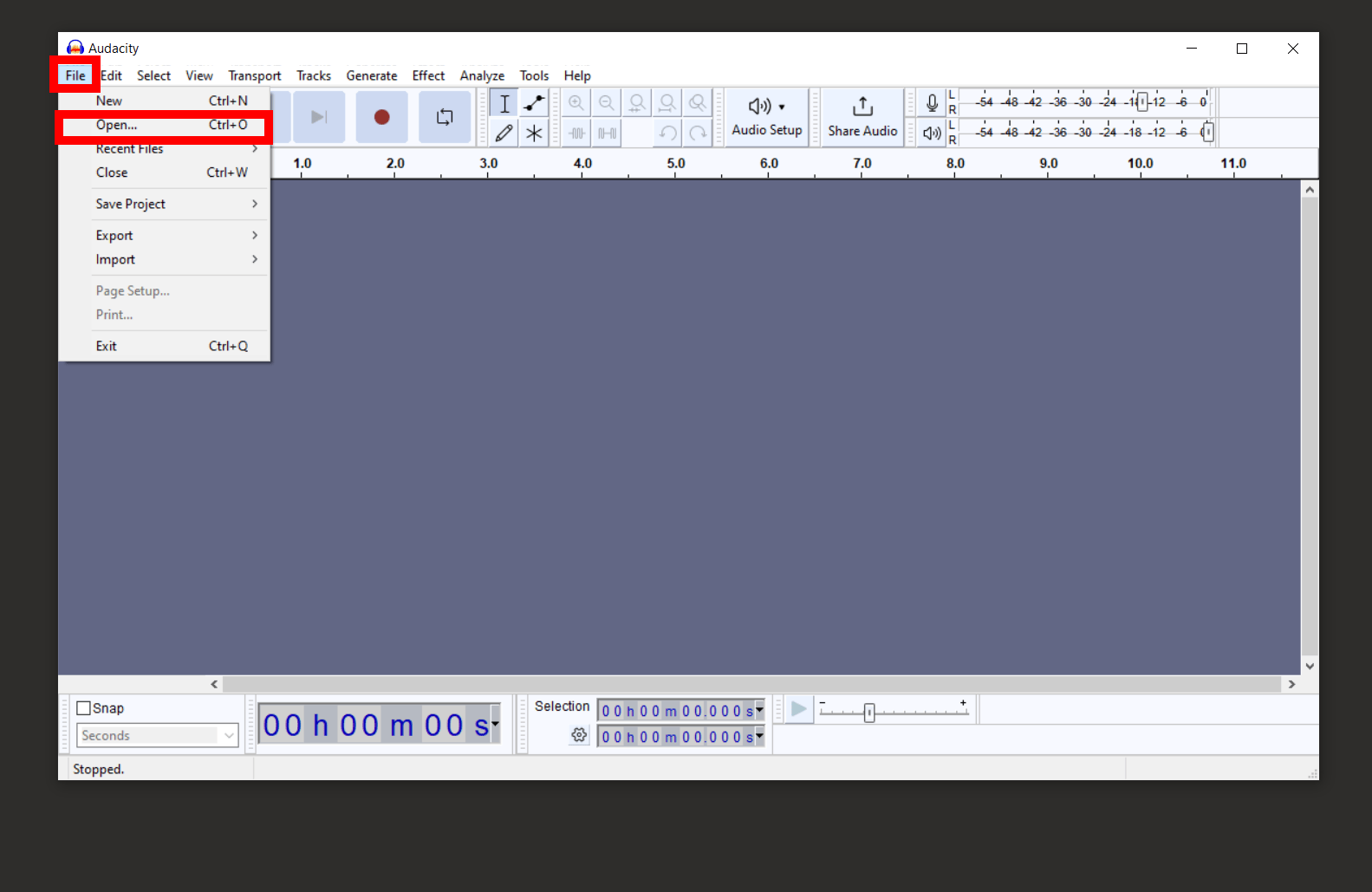 How To Reduce WAV File Size Using Audacity: Step 2