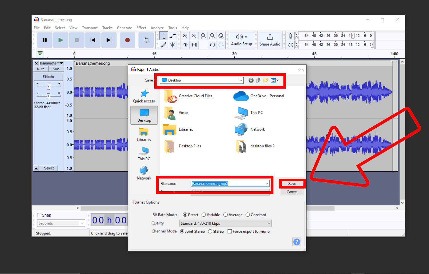 How To Reduce WAV File Size Using Audacity: Step 4