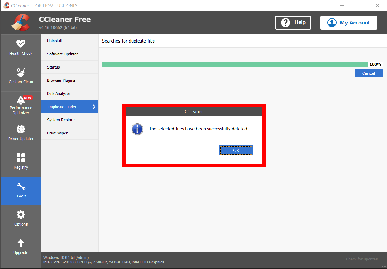 How To Use CCleaner to Remove Duplicate Files: Step 7