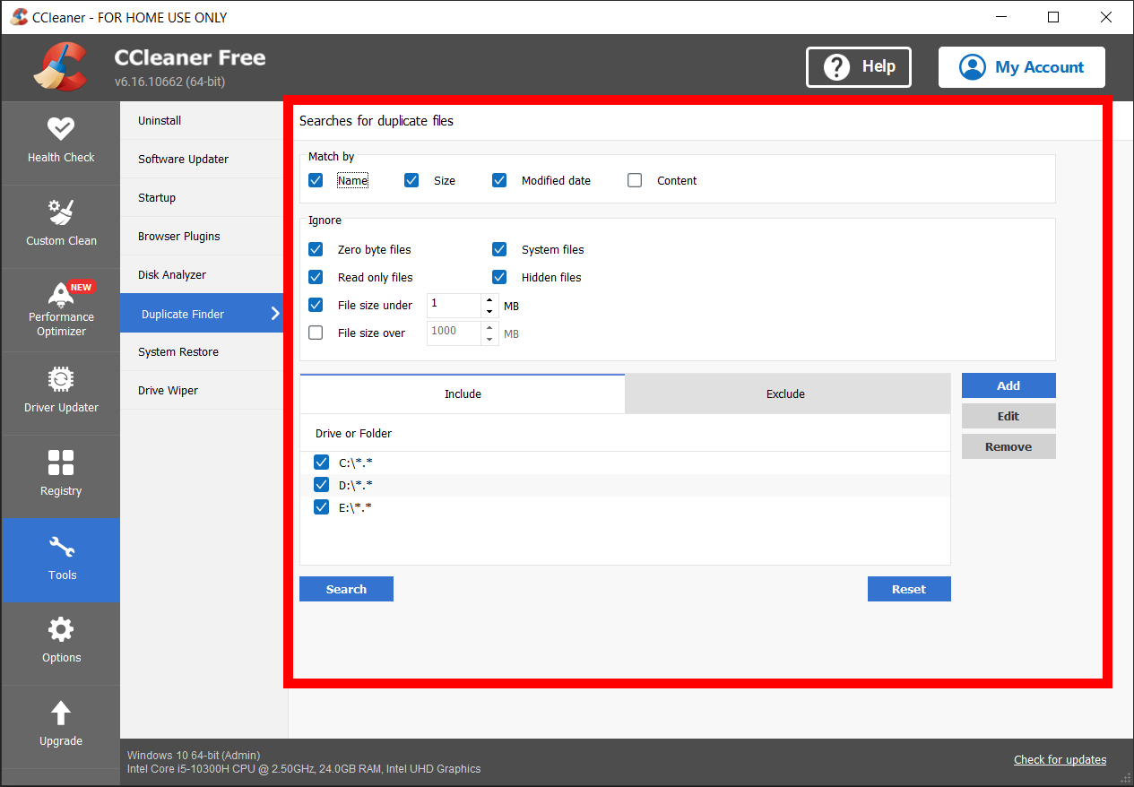 How To Use CCleaner to Remove Duplicate Files: Step 5