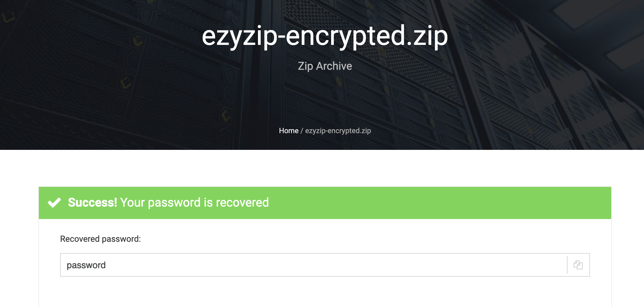 How To Remove Password From ZIP Using Online Services: Step 3