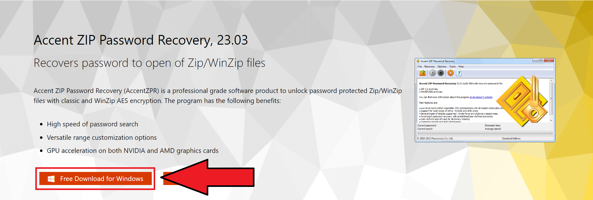 How to Unlock WinZIP Password Using Accent ZIP Password Recovery: Step 1