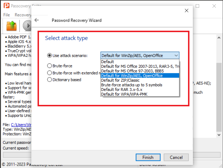 How to Unlock WinZIP Password Using Accent ZIP Password Recovery: Step 4