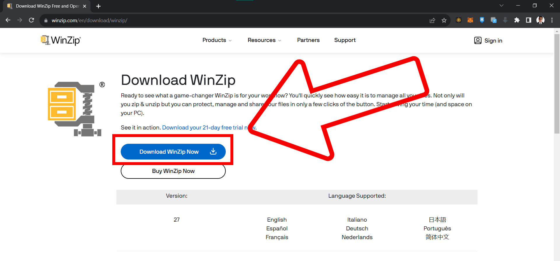 How To Unzip Using WinZip: Step 1