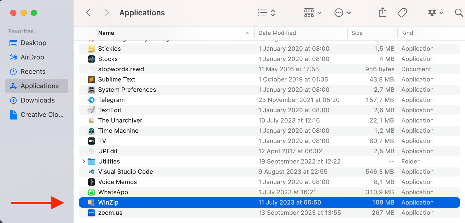 How To Uninstall WinZip on MacOS: Step 3