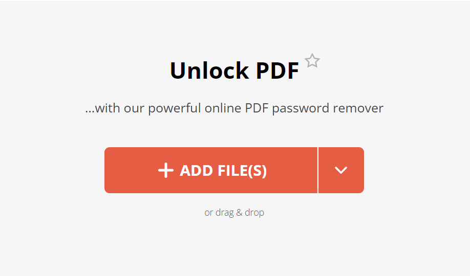 How To Unlock PDF Password Online: Step 1