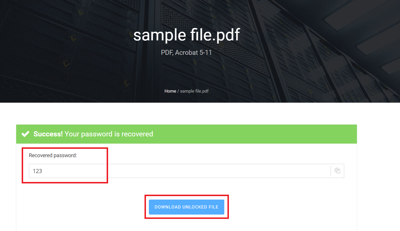 How To Unlock PDF Password Online with Lost My Pass: Step 4
