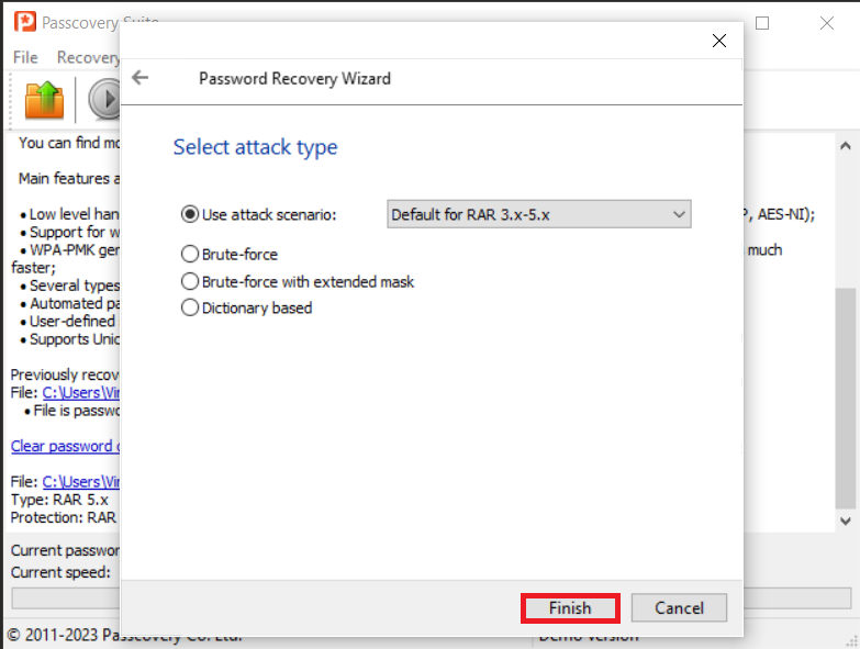 How to Unlock rar Password Using Accent RAR Password Recovery: Step 6