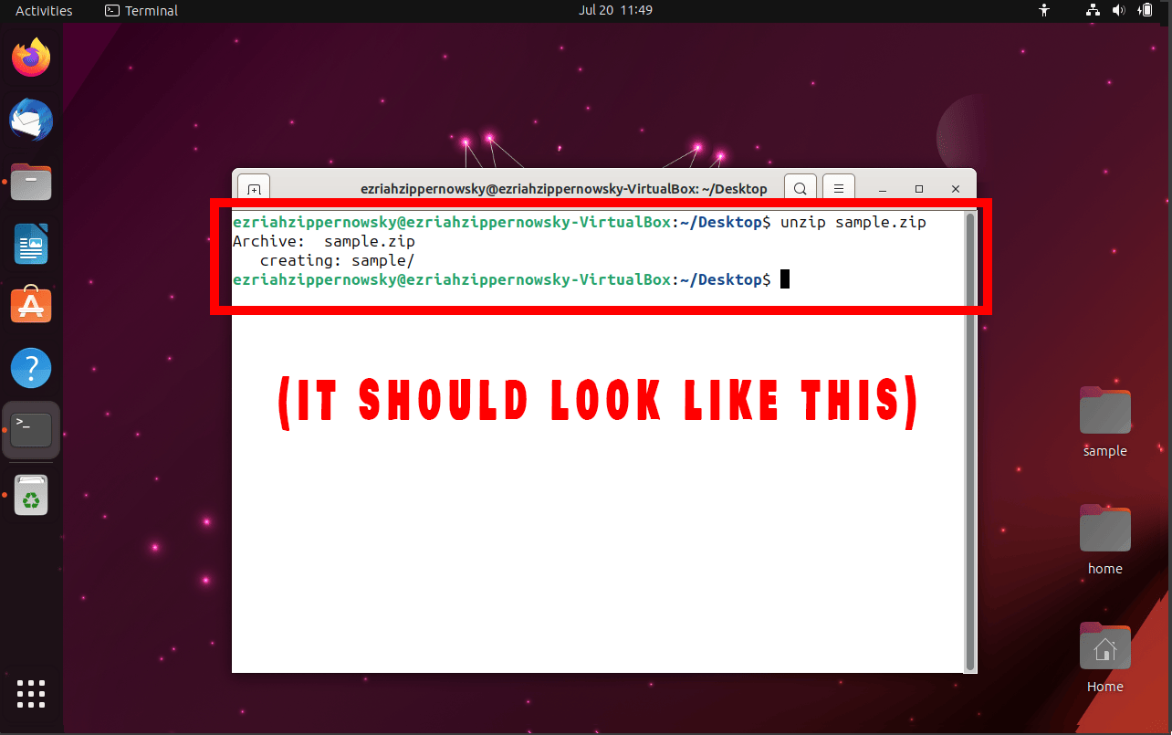 How To Unzip Files on Linux and macOS: Step 2
