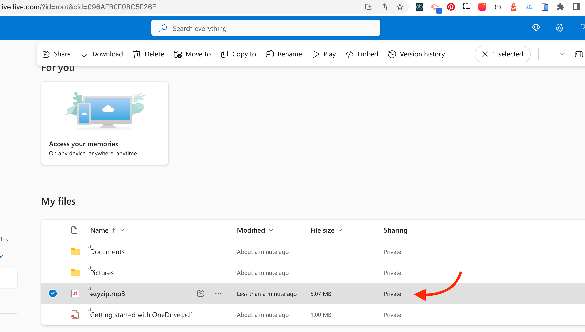 How To Upload Files Using OneDrive: Step 5