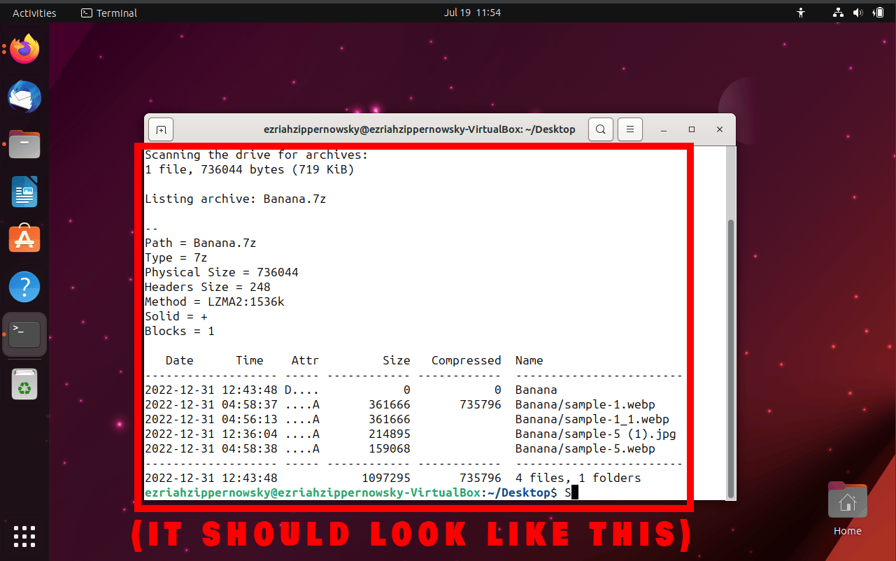 How To List Contents of an Archive Using 7Z Command Line: Step 3