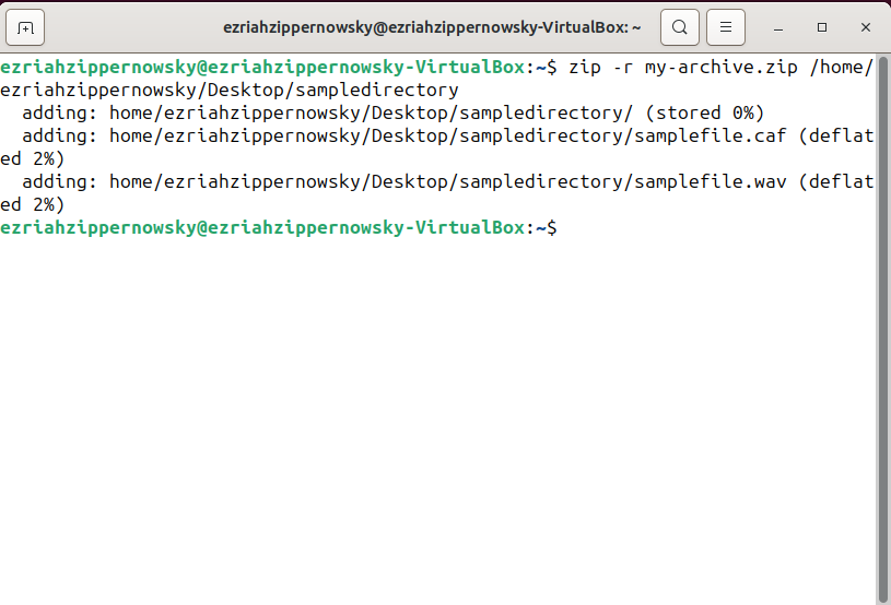How To Zip A Directory in Linux: Step 1