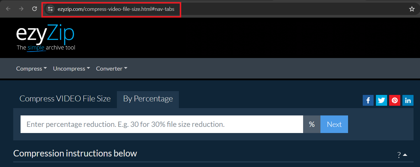 How To Shrink Video Files Online Using ezyZip: Step 1