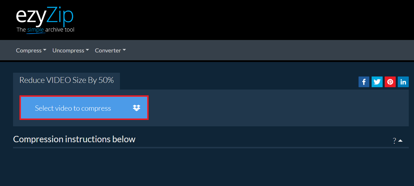 How To Shrink Video Files Online Using ezyZip: Step 3
