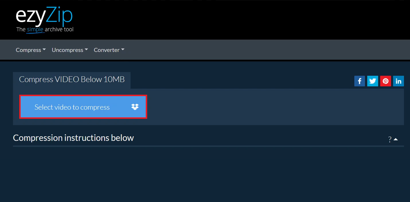 How To Shrink Video Files Online Using ezyZip: Step 3