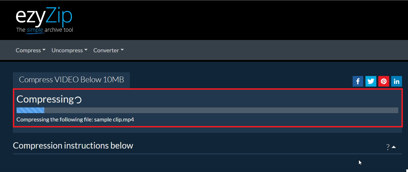 How To Shrink Video Files Online Using ezyZip: Step 5