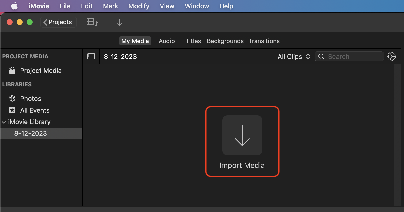 How To Strhink Videos on Mac Using iMovie: Step 2
