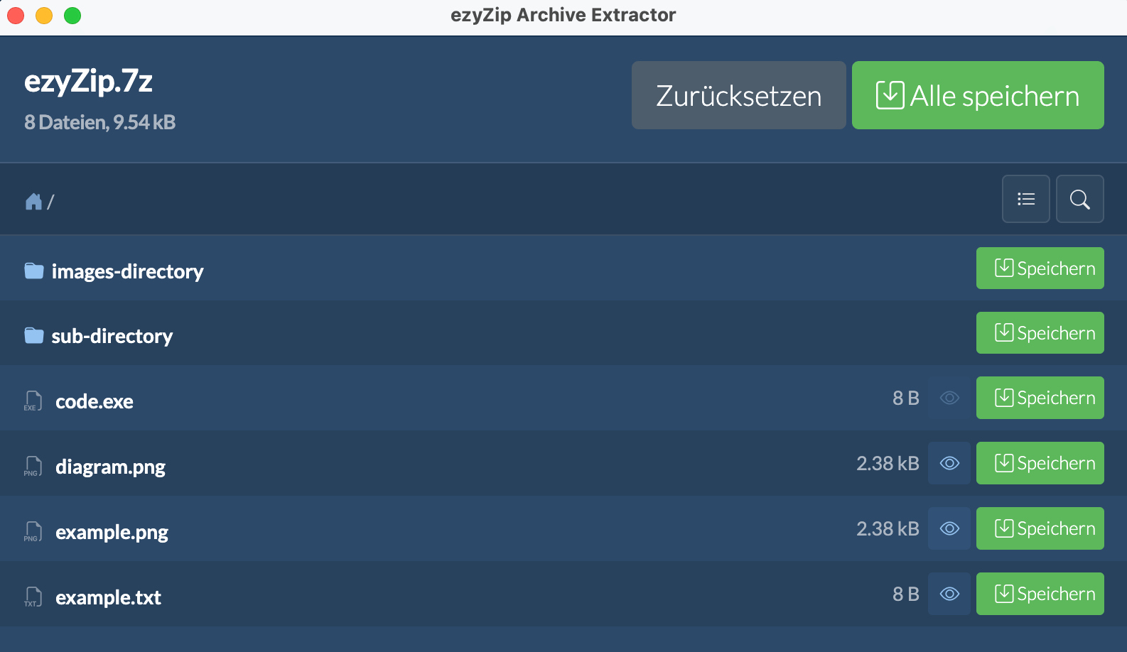 ezyZip Archive Extractor