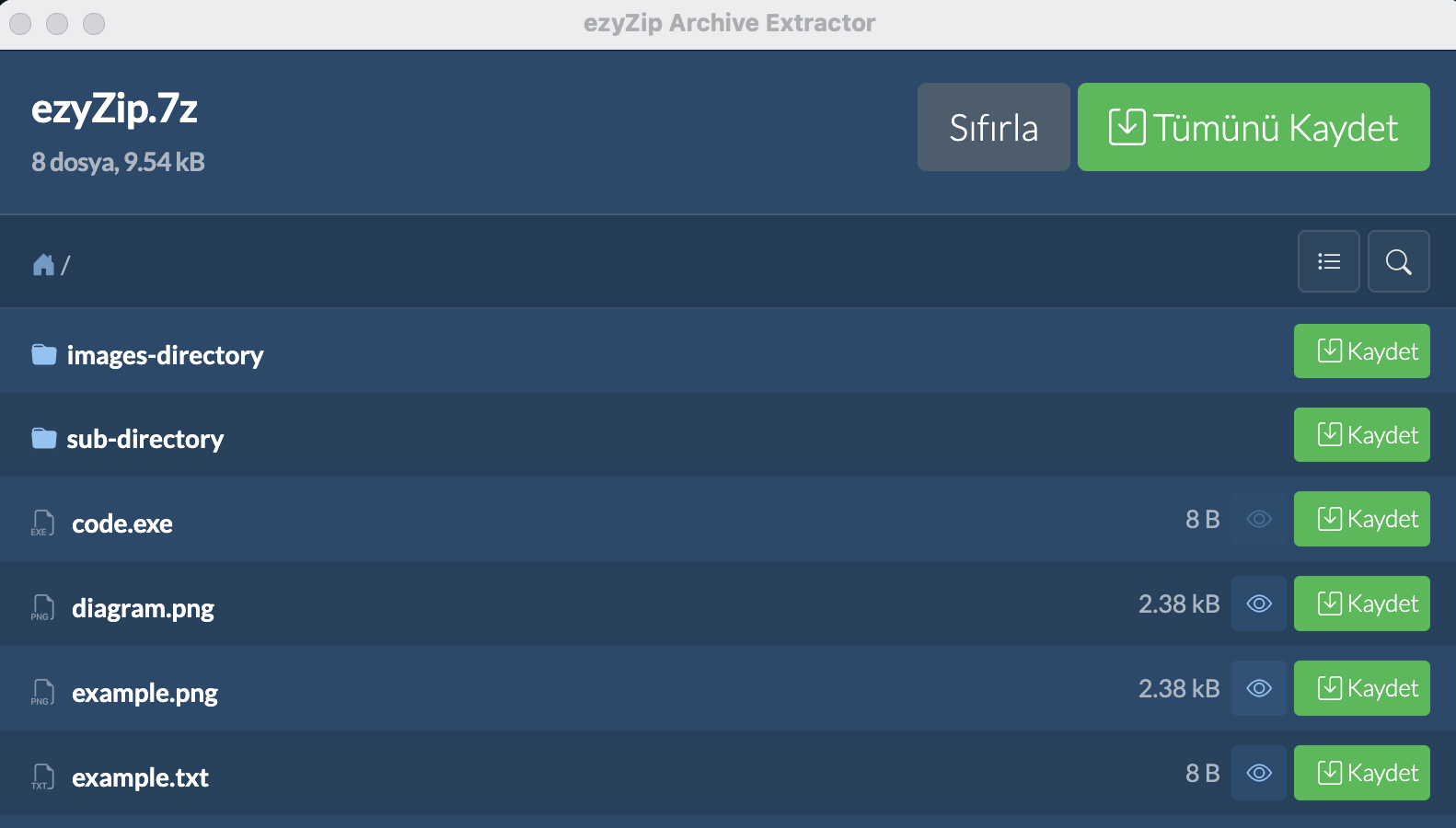 ezyZip Arşiv Çıkarıcısı