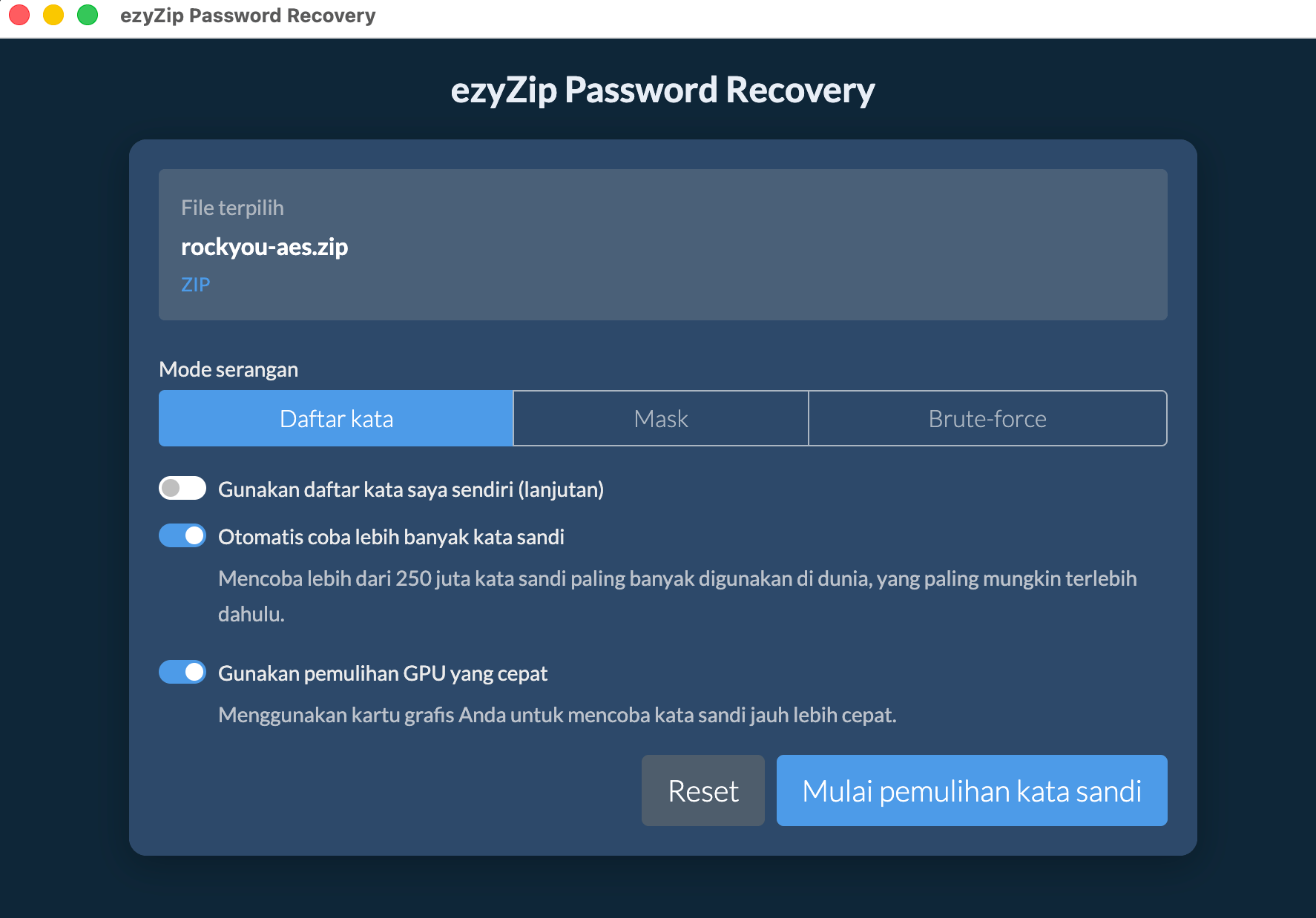 ezyZip Password Recovery
