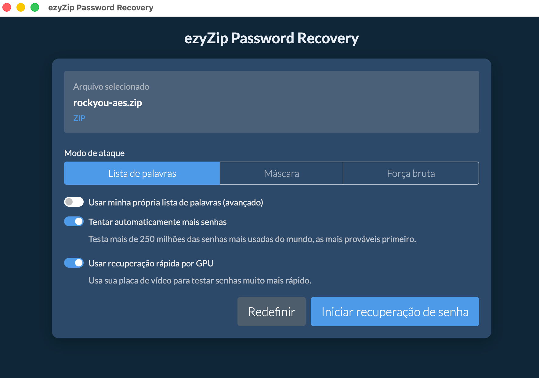 ezyZip Password Recovery