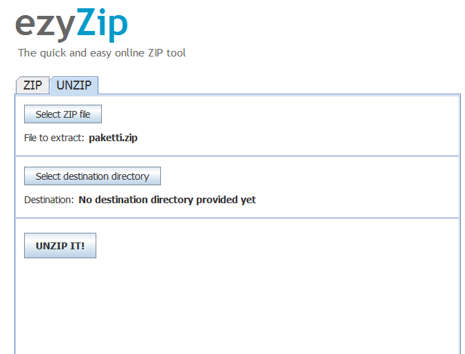 ezyZip early version