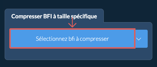 Compressez bfi en dessous de votre taille spécifique